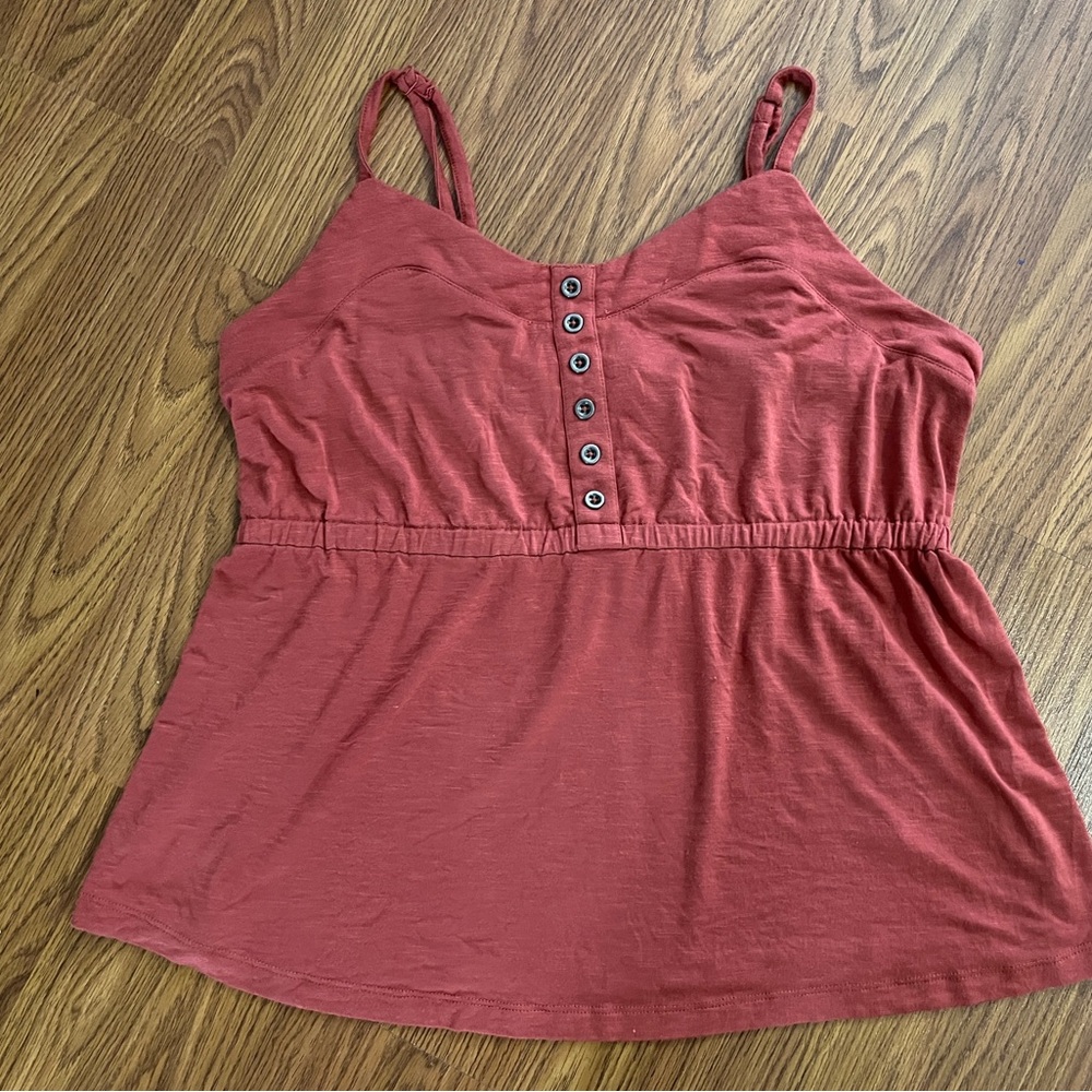 Ricki's Rust Red Sleeveless Tank Top with Button Front